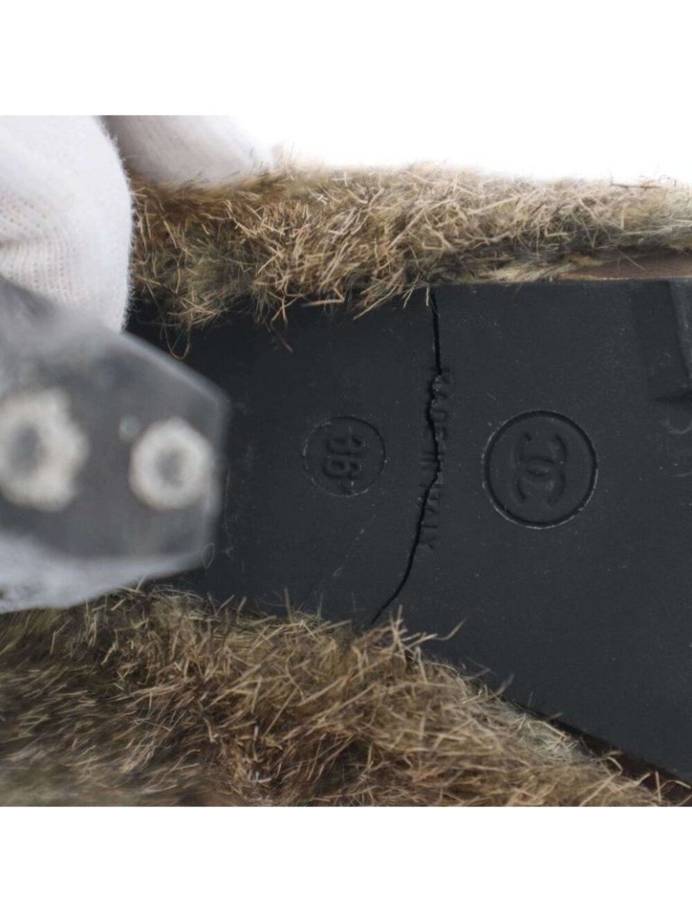 Chanel 10 AW Fur Short Boots Beige 36 - Picture 6 of 10